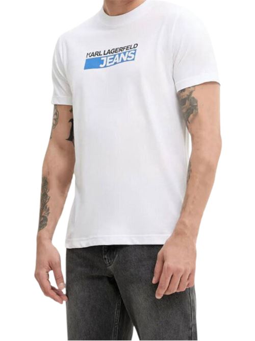 T-shirt uomo bianca in cotone Karl Lagerfeld jeans | A2M17074100